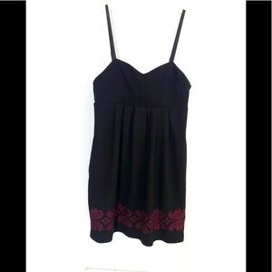TWELVE BY TWELVE Pink embroidered black dress -M